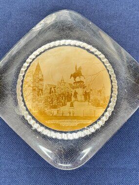 Vintage Glass Paperweight Richmond Virginia Travel Memorabilia